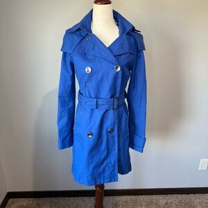 Izzat Baba Royal Blue Classic Trench Coat with Belt